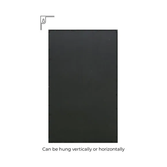 Rectangle Wall Mirror with Window Design - Black, Metal
