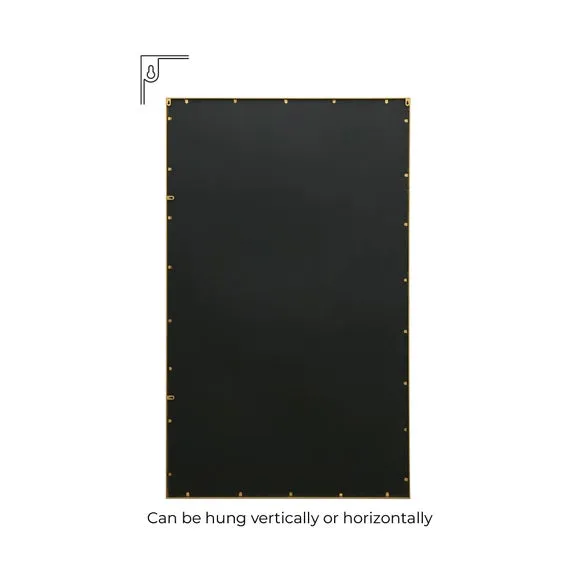 Rectangle Wall Mirror with Window Design - Gold, Metal