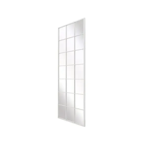 Rectangle Window Wall Mirror - White, Metal