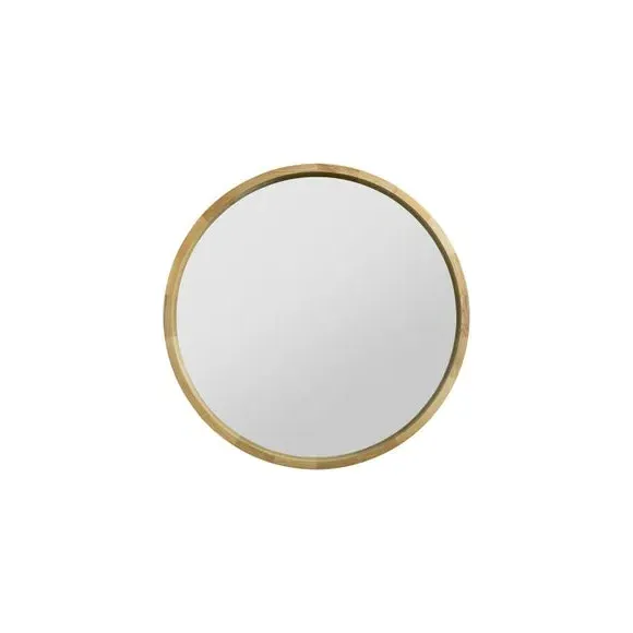 Round Wall Mirror - Brown, Oak