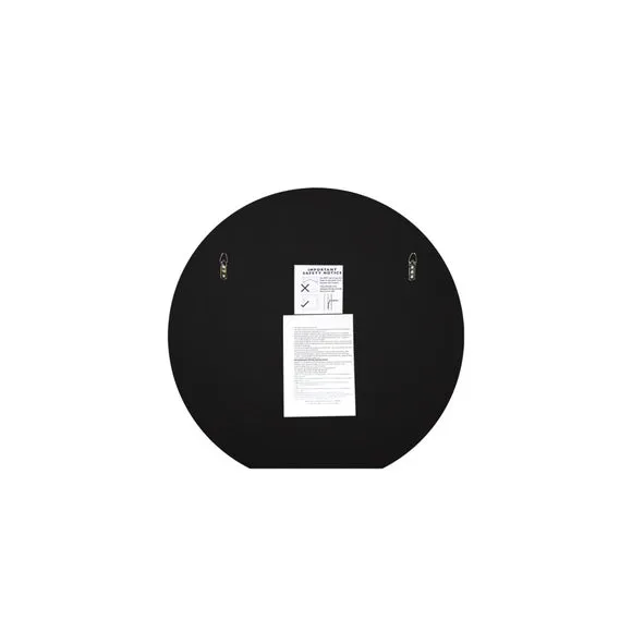 Round Wall Mirror Frameless - Black