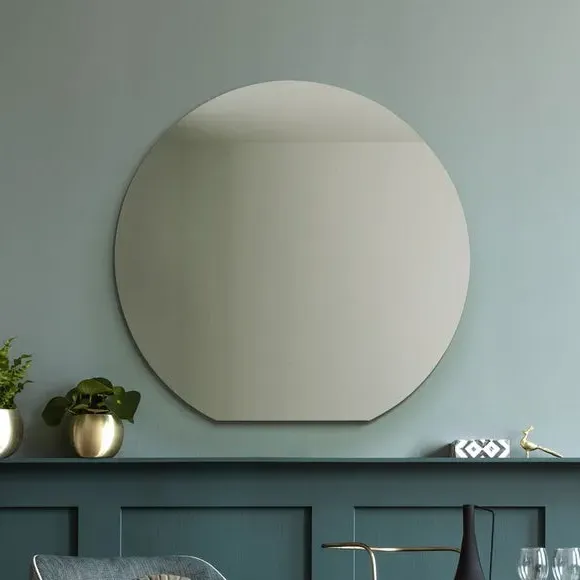 Round Wall Mirror Frameless - Black image