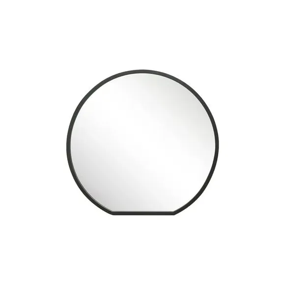 Round Wall Mirror Indoor Outdoor - Black, Metal