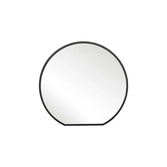 Round Wall Mirror Indoor Outdoor - Black, Metal
