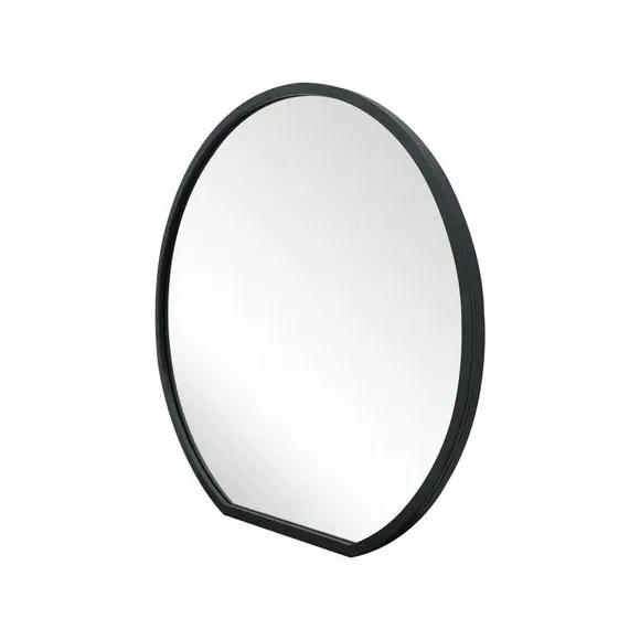 Round Wall Mirror Indoor Outdoor - Black, Metal