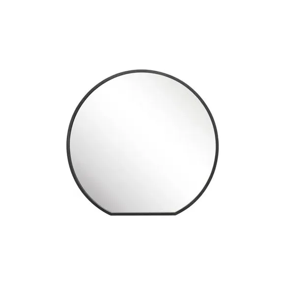 Round Wall Mirror Indoor Outdoor - Black, Metal