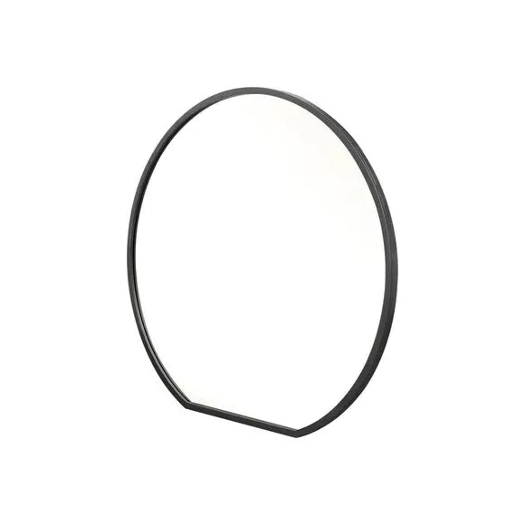 Round Wall Mirror Indoor Outdoor - Black, Metal