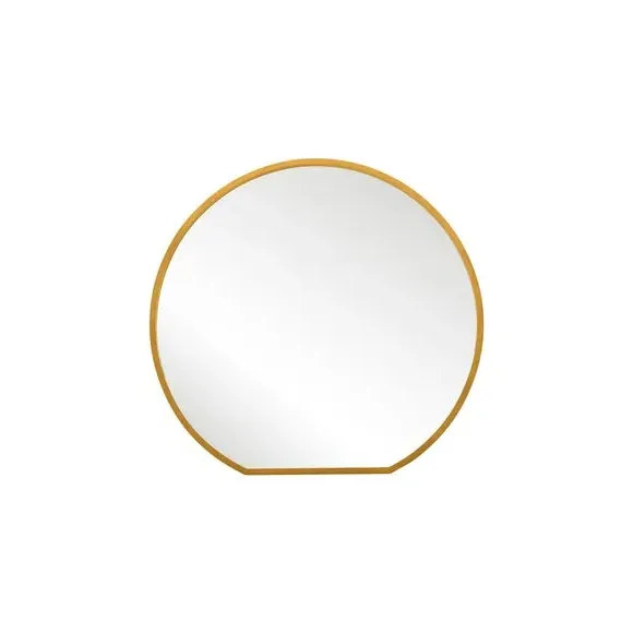 Round Wall Mirror Indoor Outdoor - Gold, Metal