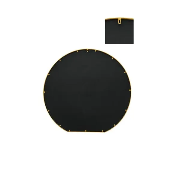 Round Wall Mirror Indoor Outdoor - Gold, Metal