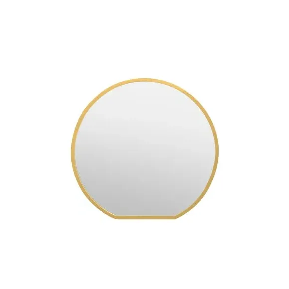 Round Wall Mirror Indoor Outdoor - Gold, Metal