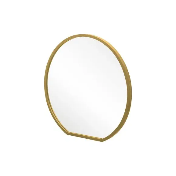 Round Wall Mirror Indoor Outdoor - Gold, Metal