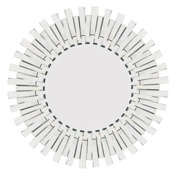 Round Wall Mirror Starburst Design - Clear Glass