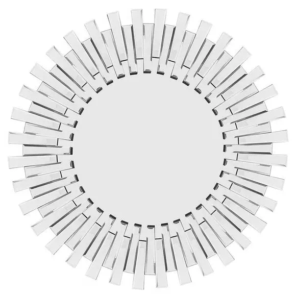 Round Wall Mirror Starburst Design - Clear Glass