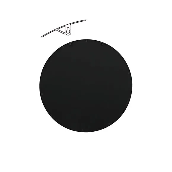 Round Wall Mirror Window Design - Black, Metal