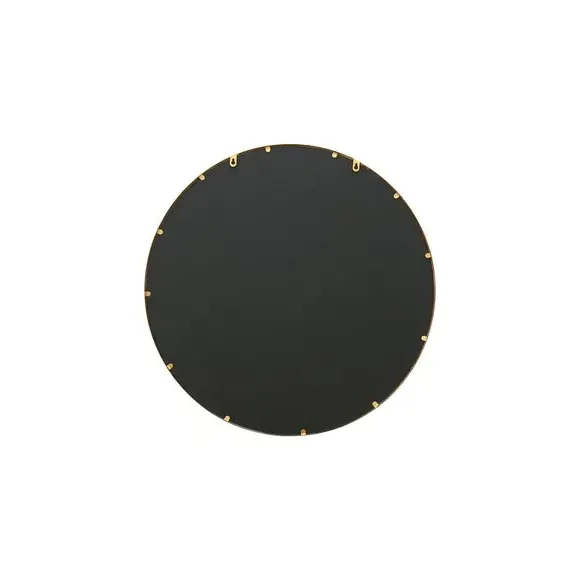 Round Wall Mirror with Metal Frame - Gold