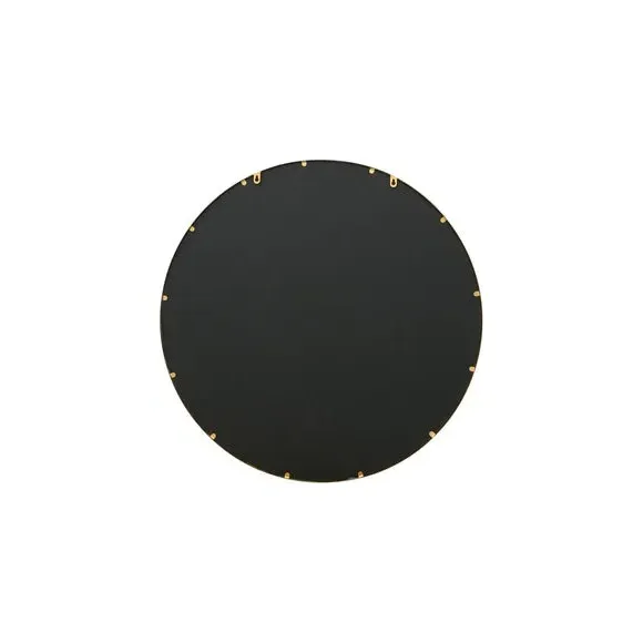 Round Wall Mirror with Metal Frame - Gold