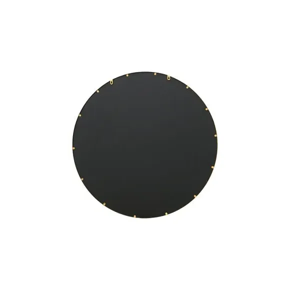 Round Wall Mirror with Metal Frame - Gold