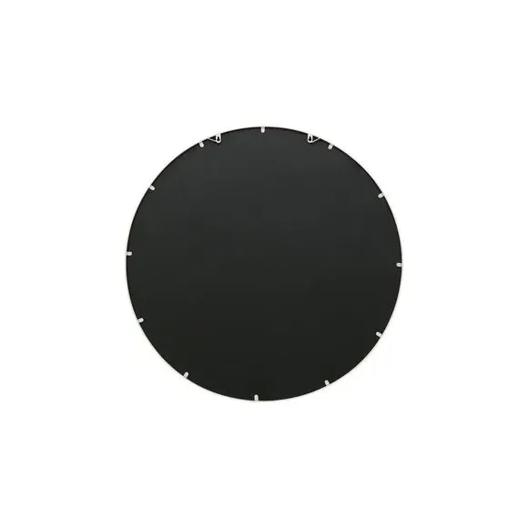 Round Wall Mirror with Window Design - White, Metal