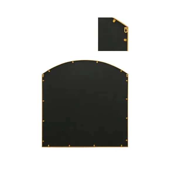 Square Arched Wall Mirror - Gold, Iron Metal