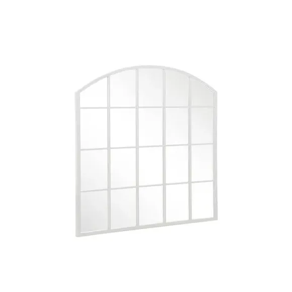 Square Arched Wall Mirror - White, Iron Metal