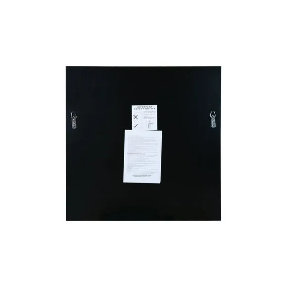 Square Wall Mirror with Bevelled Edge - Black
