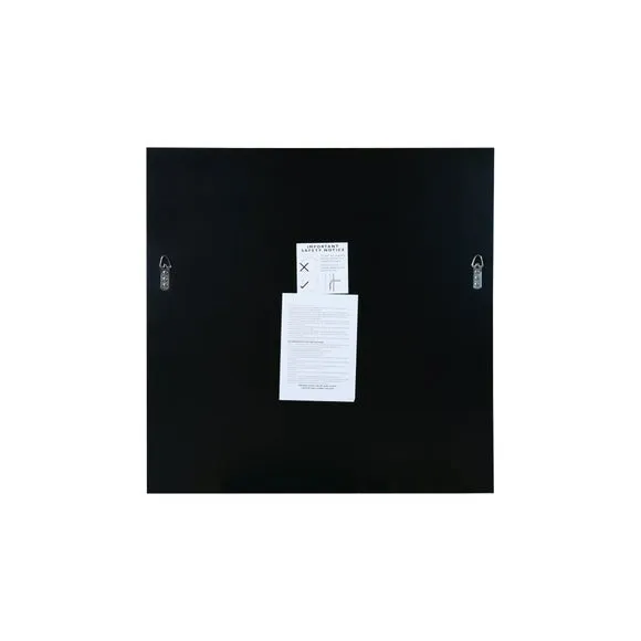Square Wall Mirror with Bevelled Edge - Black