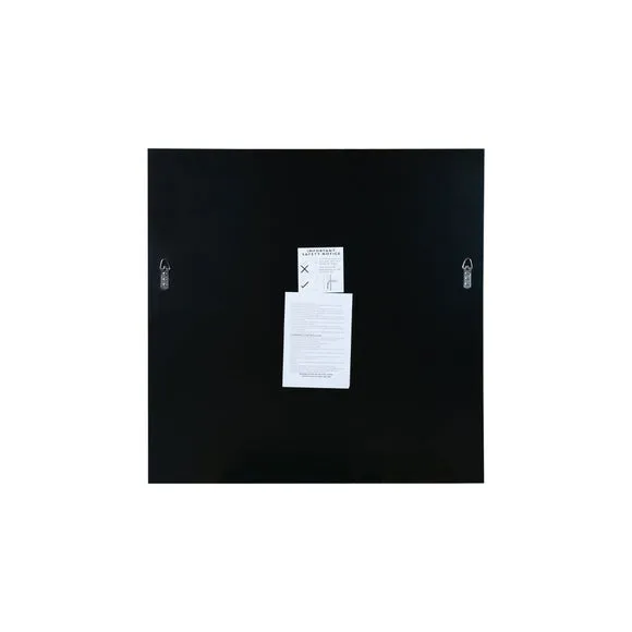 Square Wall Mirror with Bevelled Edge - Black