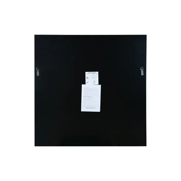 Square Wall Mirror with Bevelled Edge - Black