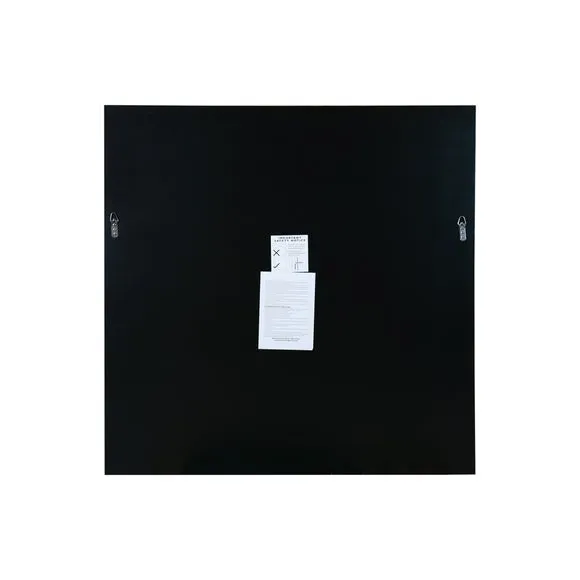 Square Wall Mirror with Bevelled Edge - Black