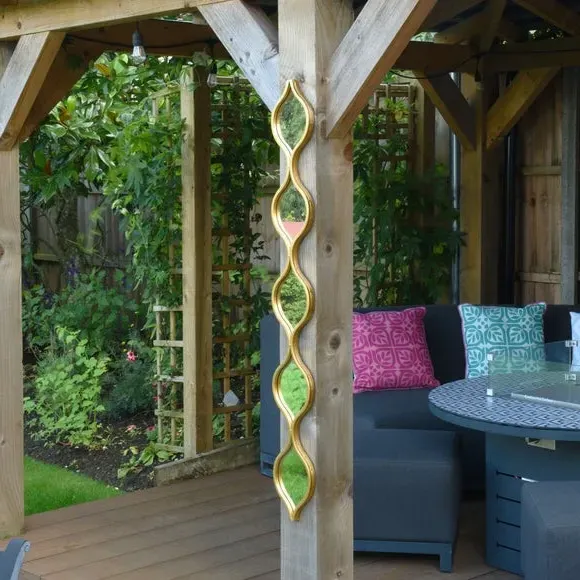 Teardrop Wall Mirror Indoor Outdoor - Gold, Metal