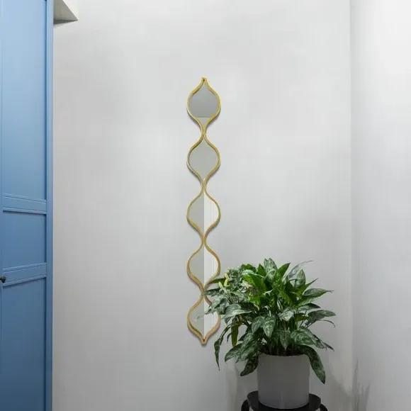 Teardrop Wall Mirror Indoor Outdoor - Gold, Metal