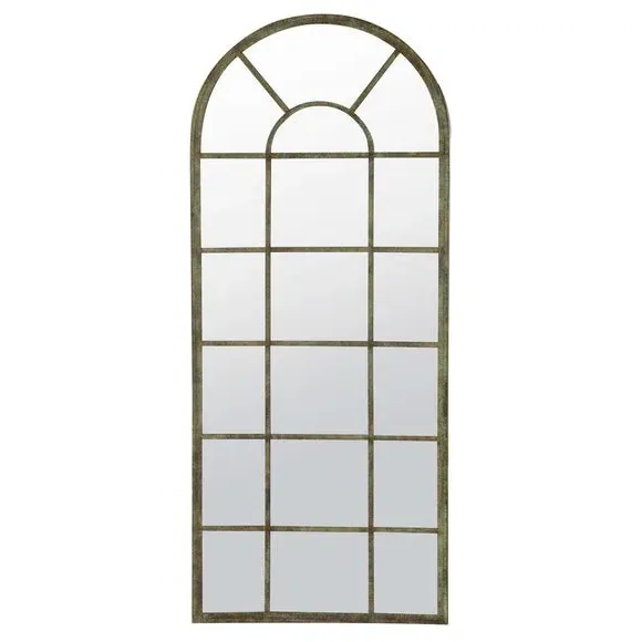 Tulip Wall Mirror Indoor Outdoor - Dark Green, Iron
