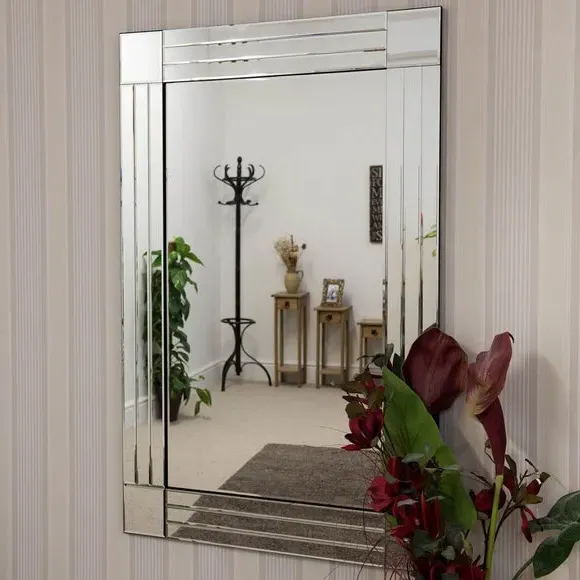 Venetian Wall Mirror with Triple Bevel - Glass