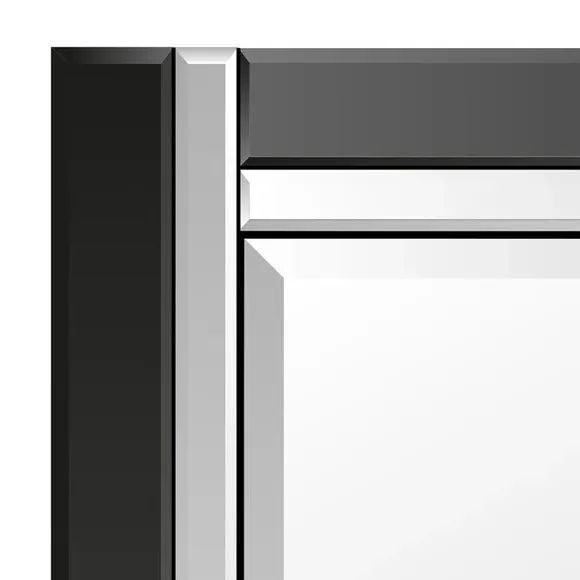 Wall Mirror with Double Frame - Black, Glass