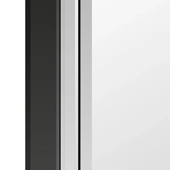 Wall Mirror with Double Frame - Black, Glass
