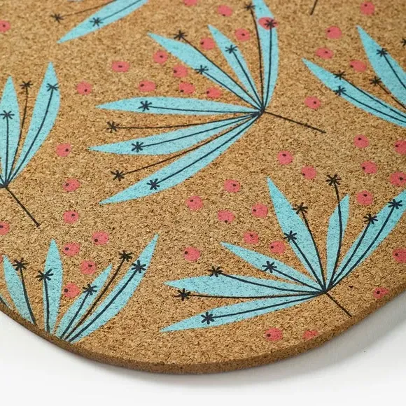Set of 2 Placemats Wildflower Print - Natural Cork