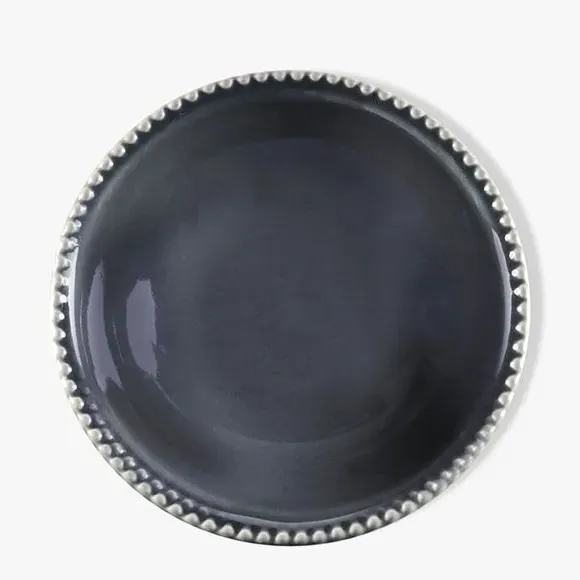 Set of 2 Pasta Bowls with Beaded Edge - Grey