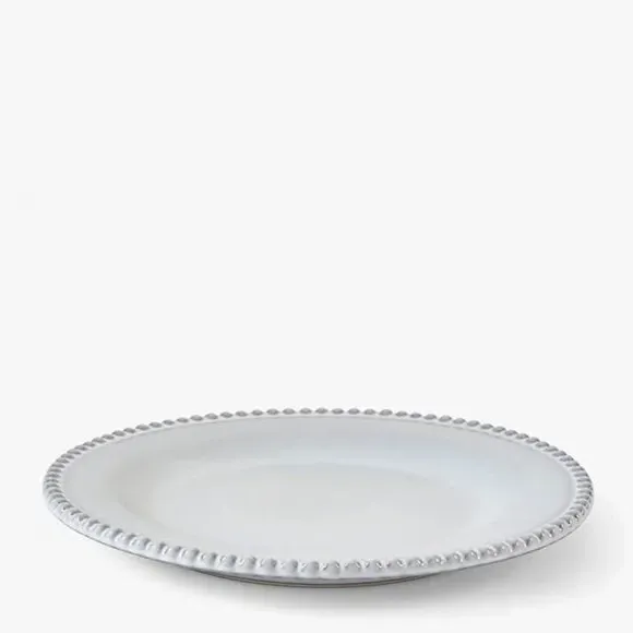 Set of 2 Side Plates with Beaded Edge - White