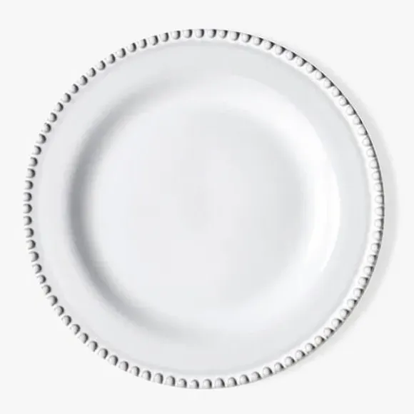 Set of 2 Side Plates with Beaded Edge - White