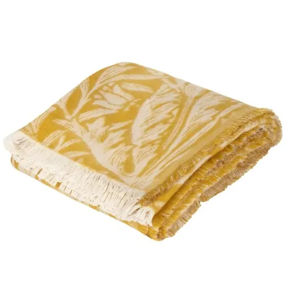 Acorn Tonal Throw Blanket - Gold, Cotton Blend