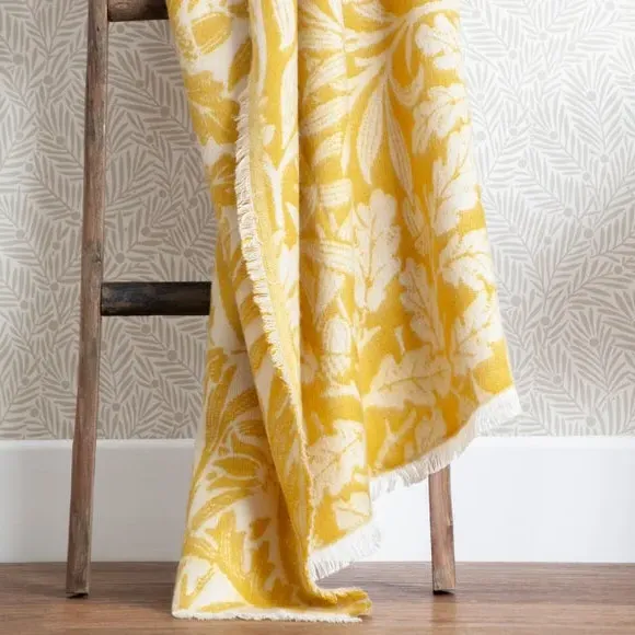 Acorn Tonal Throw Blanket - Gold, Cotton Blend