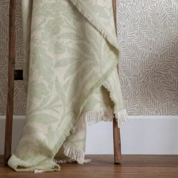 Acorn Tonal Throw Blanket - Sage, Cotton Blend