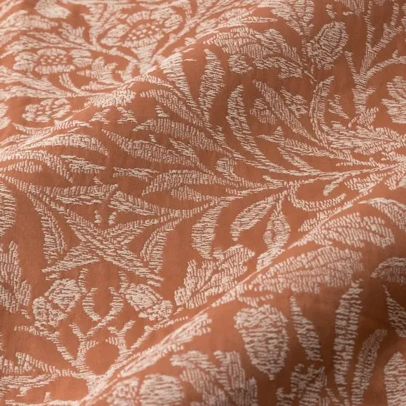 Pencil Pleat Curtains with Acorn Pattern - Brick