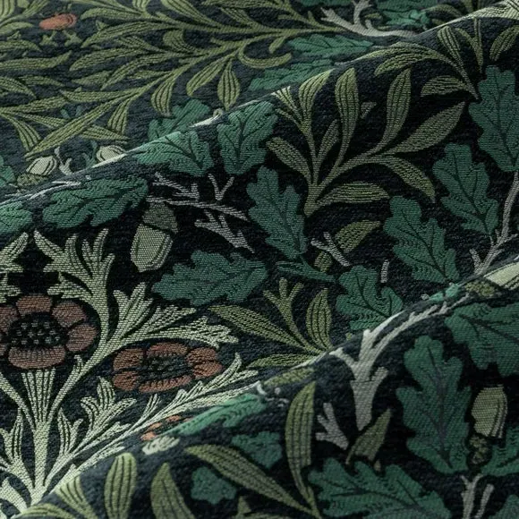 Pencil Pleat Curtains with Acorn Pattern - Forest