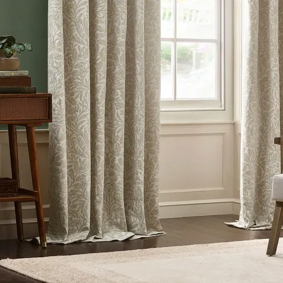 Pencil Pleat Curtains with Acorn Pattern - Ivory