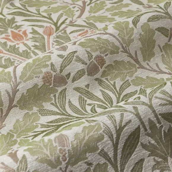 Pencil Pleat Curtains with Acorn Pattern - Stone