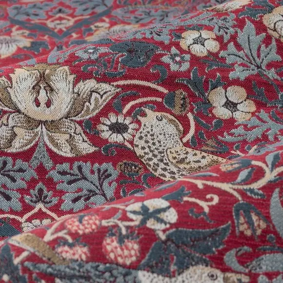 Pencil Pleat Curtains with Lining - Berry, Jacquard