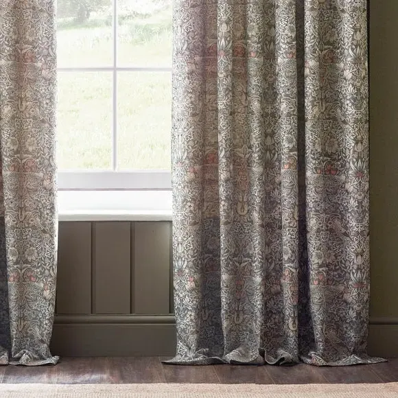 Pencil Pleat Curtains with Lining - Biscuit, Jacquard