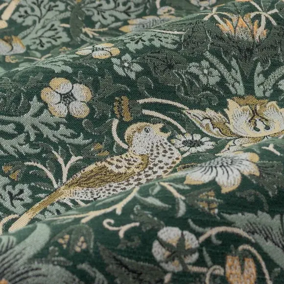 Pencil Pleat Curtains with Lining - Forest, Jacquard