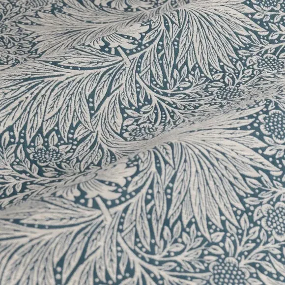 Pencil Pleat Curtains with Lining - Indigo, Jacquard